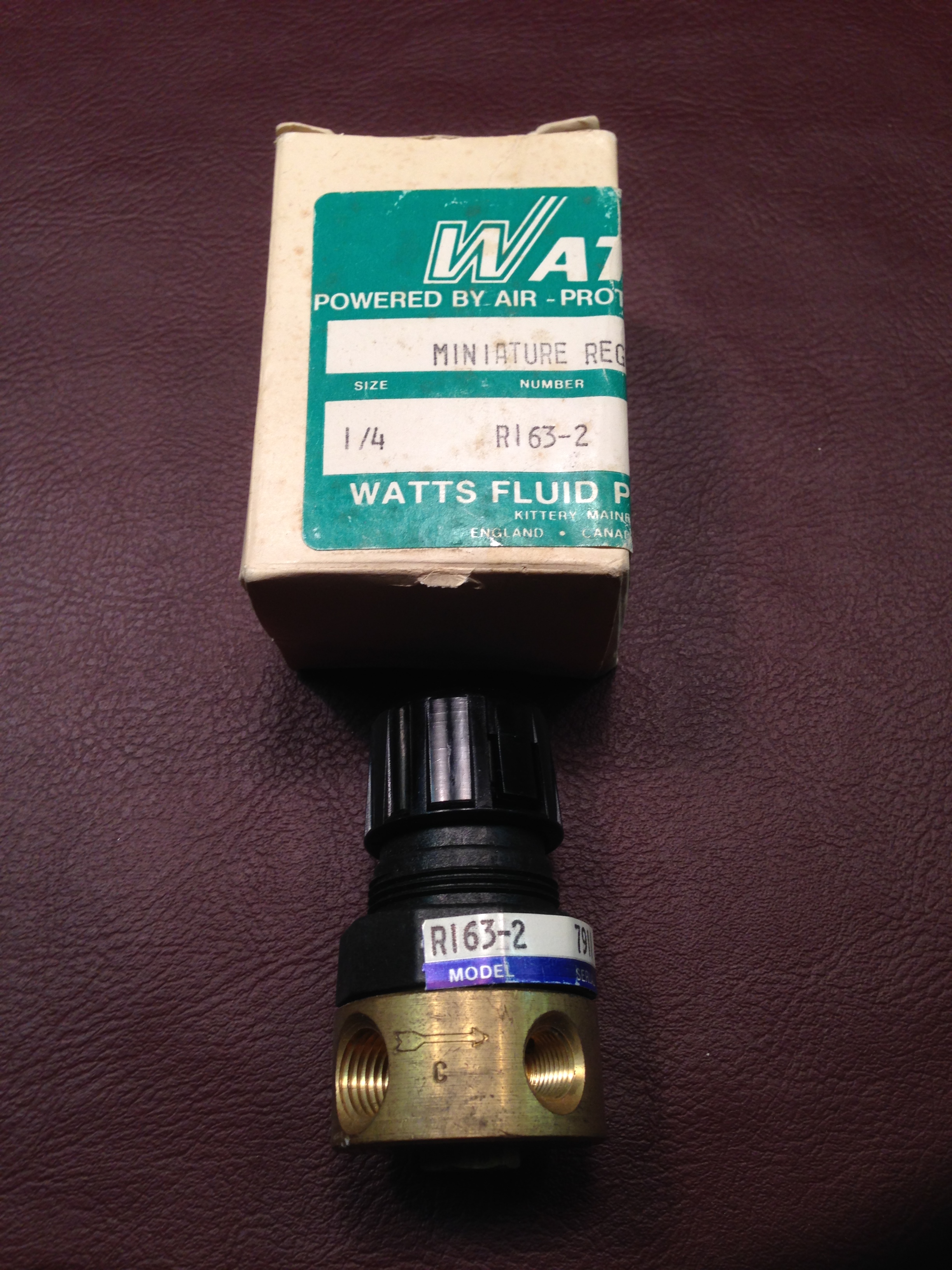 R163-2  Watts 1/8" & 1/4" NPT Miniature Regulator